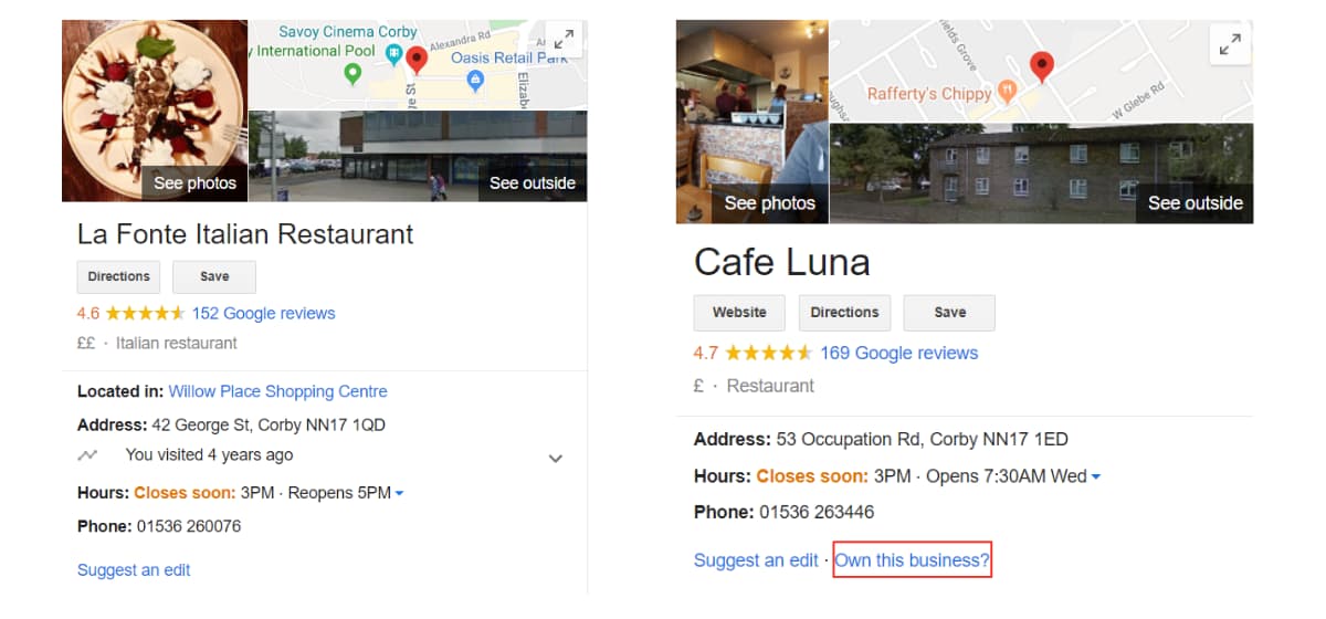 Check Restaurants Google My Business Listing