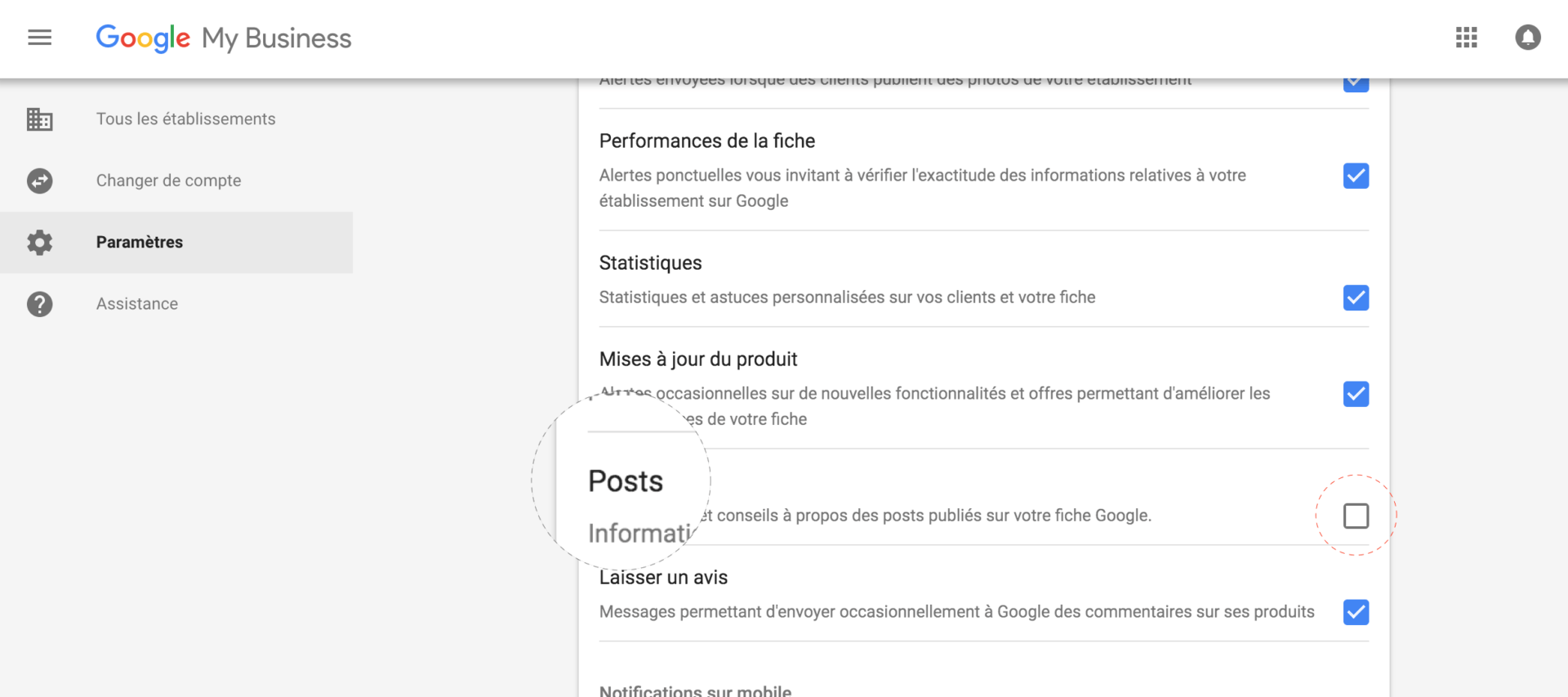 Google Posts Settings
